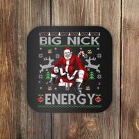 Big Nick Energy Funny Santa Christmas Ugly Sweater Coaster thumb 0