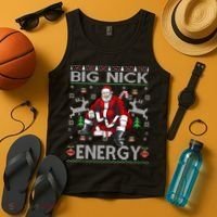 Big Nick Energy Funny Santa Christmas Ugly Sweater Tank Top thumb 4