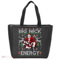 Big Nick Energy Funny Santa Christmas Ugly Sweater Tote Bag thumb 0