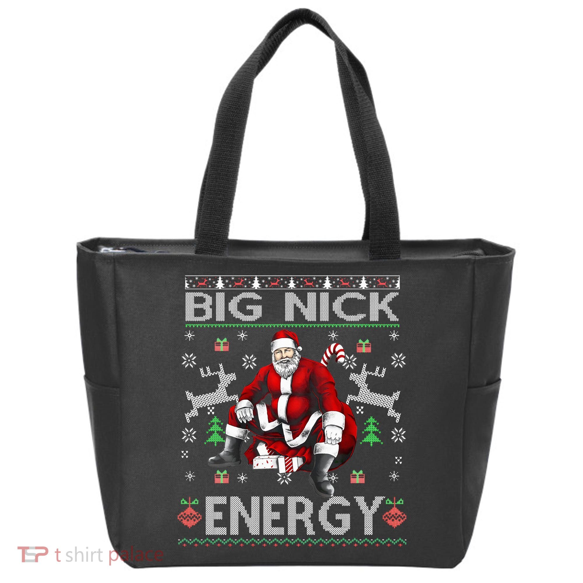 Big Nick Energy Funny Santa Christmas Ugly Sweater Tote Bag