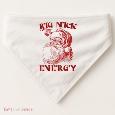 Big Nick Energy Funny Xmas Christmas Ugly Sweater USA-Made Doggie Bandana