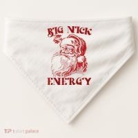 Big Nick Energy Funny Xmas Christmas Ugly Sweater USA-Made Doggie Bandana thumb 0