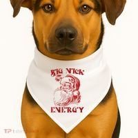 Big Nick Energy Funny Xmas Christmas Ugly Sweater USA-Made Doggie Bandana thumb 1