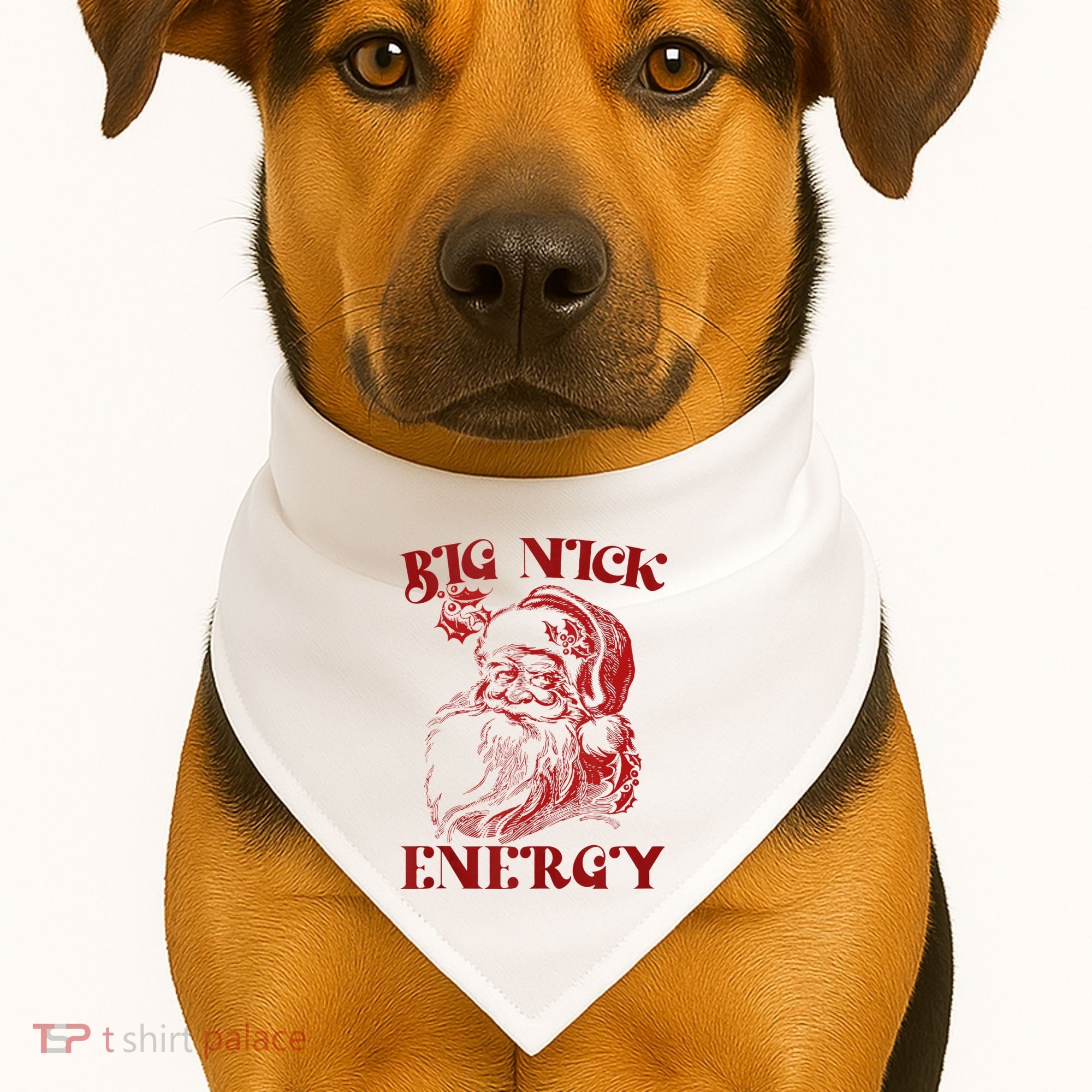 Big Nick Energy Funny Xmas Christmas Ugly Sweater USA-Made Doggie Bandana