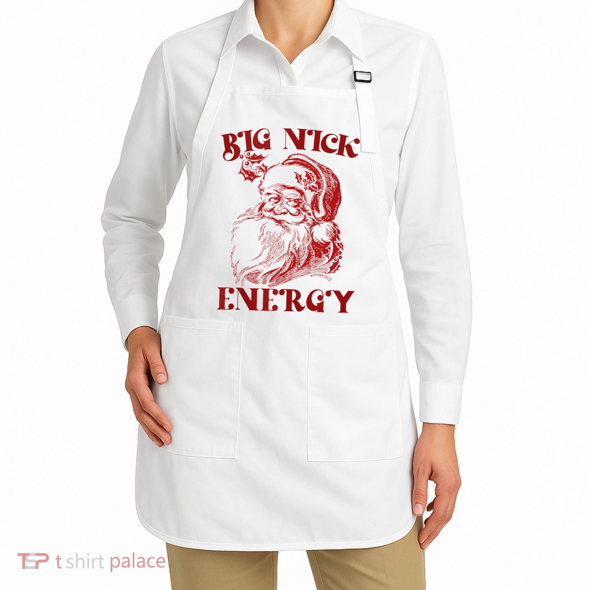 Big Nick Energy Funny Xmas Christmas Ugly Sweater Apron