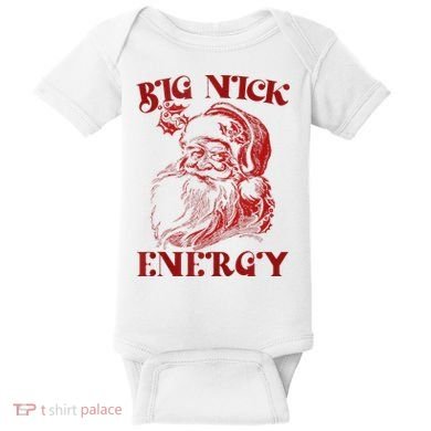 Big Nick Energy Funny Xmas Christmas Ugly Sweater Baby Bodysuit