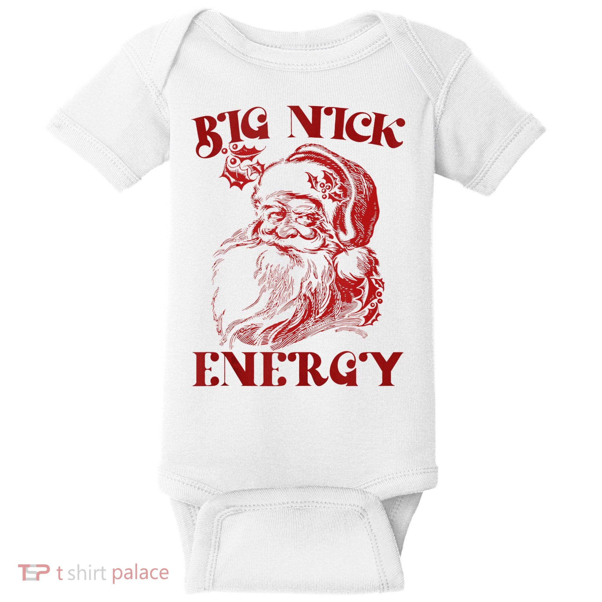 Big Nick Energy Funny Xmas Christmas Ugly Sweater Baby Bodysuit