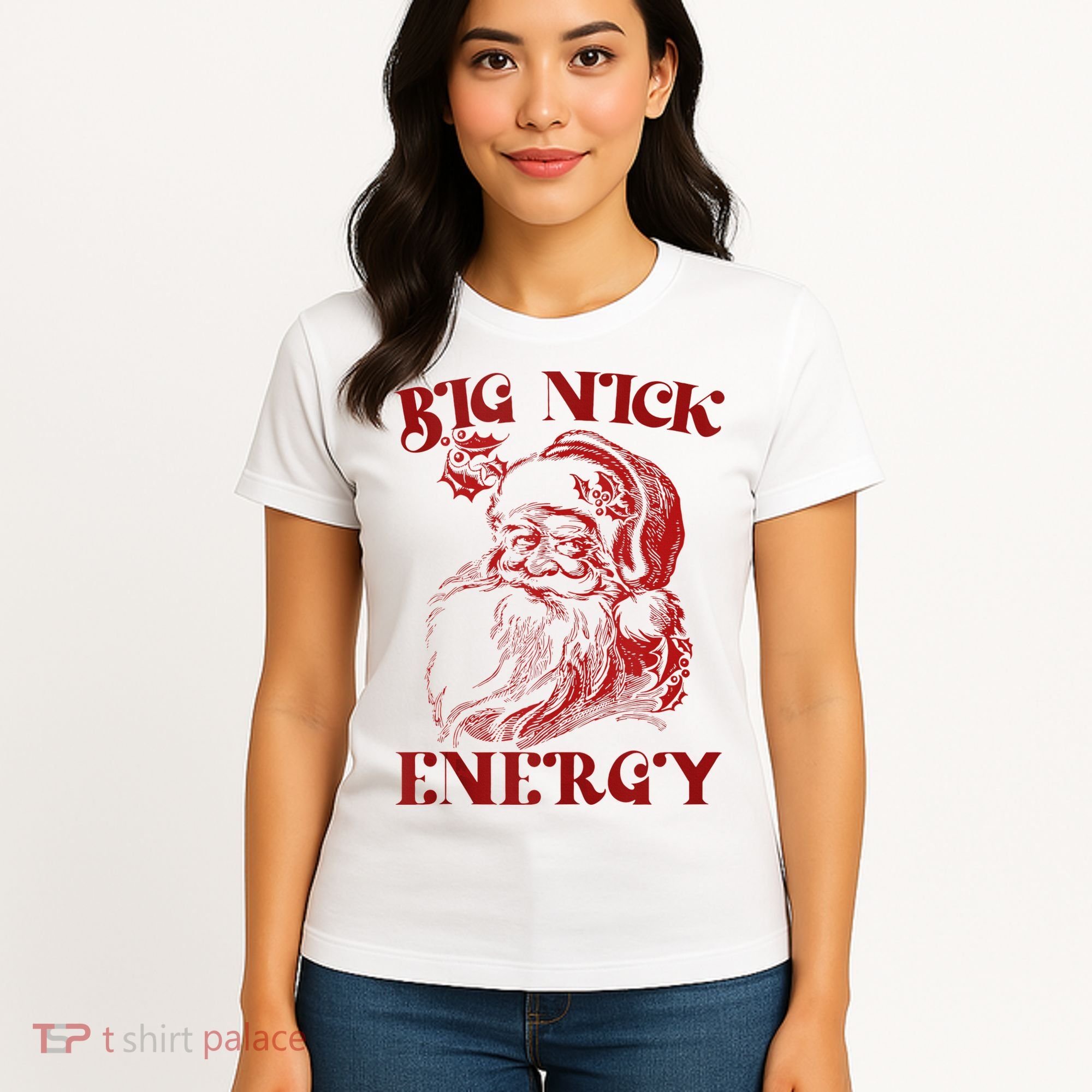 Big Nick Energy Funny Xmas Christmas Ugly Sweater Women's T-Shirt