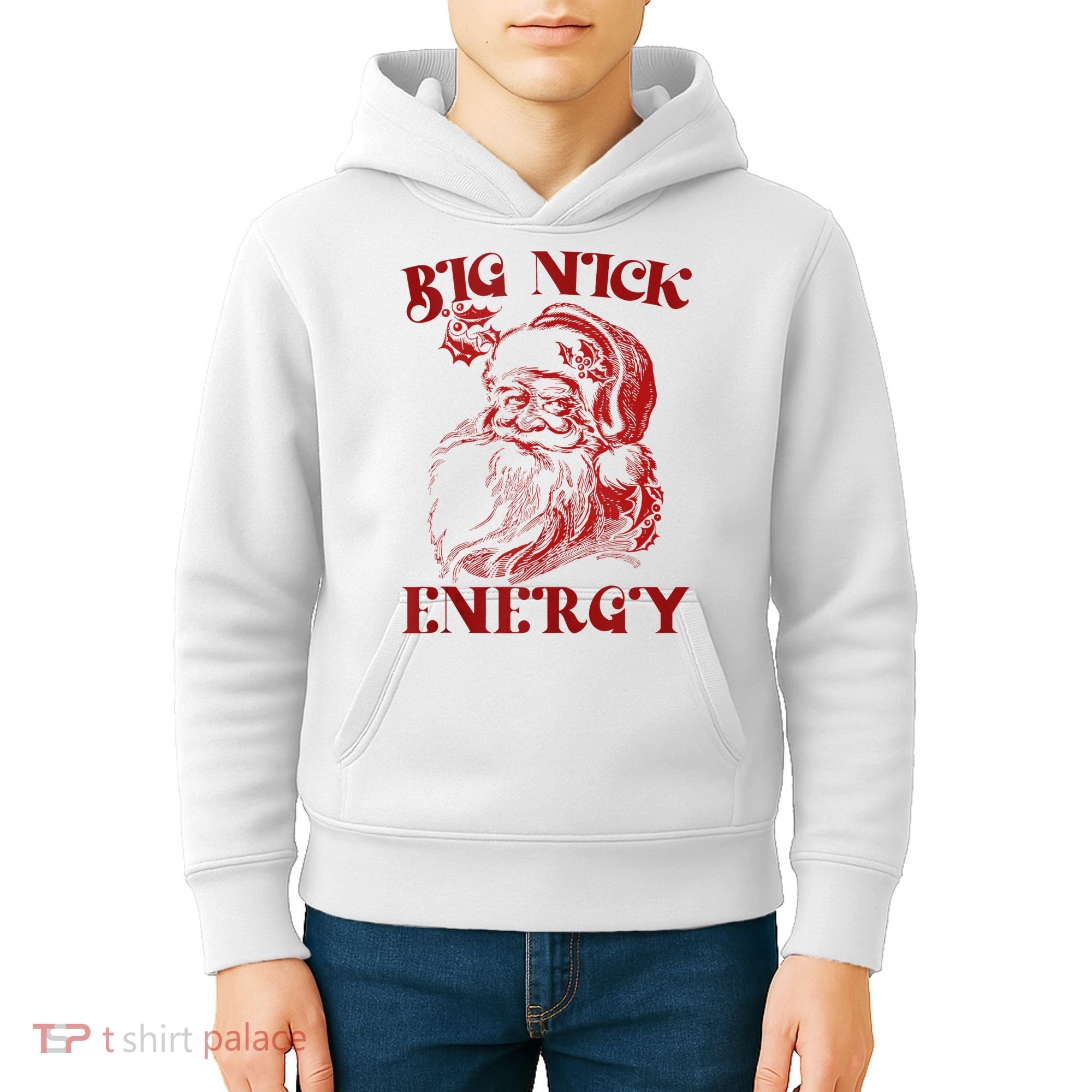 Big Nick Energy Funny Xmas Christmas Ugly Sweater Kids Hoodie