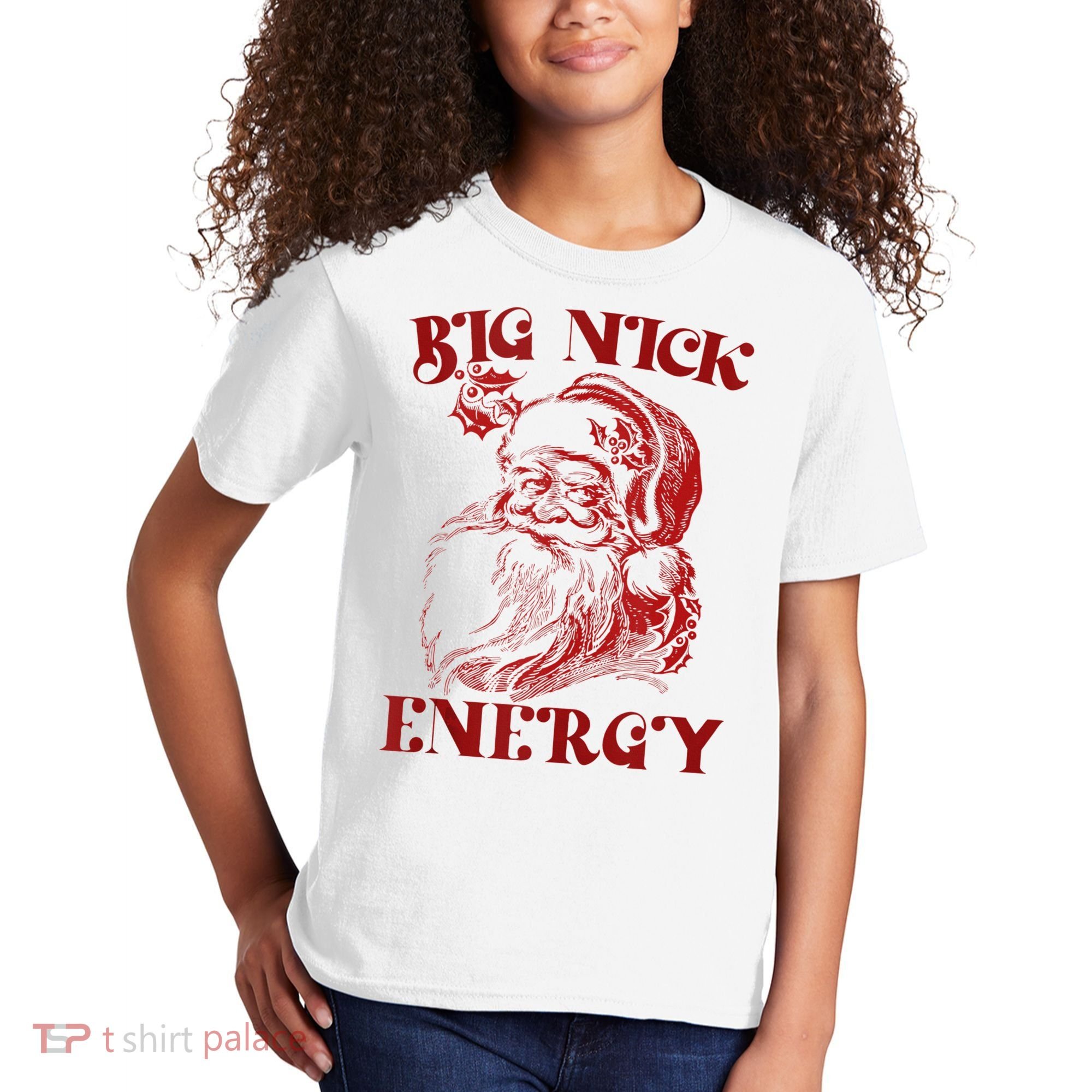 Big Nick Energy Funny Xmas Christmas Ugly Sweater Kids T-Shirt