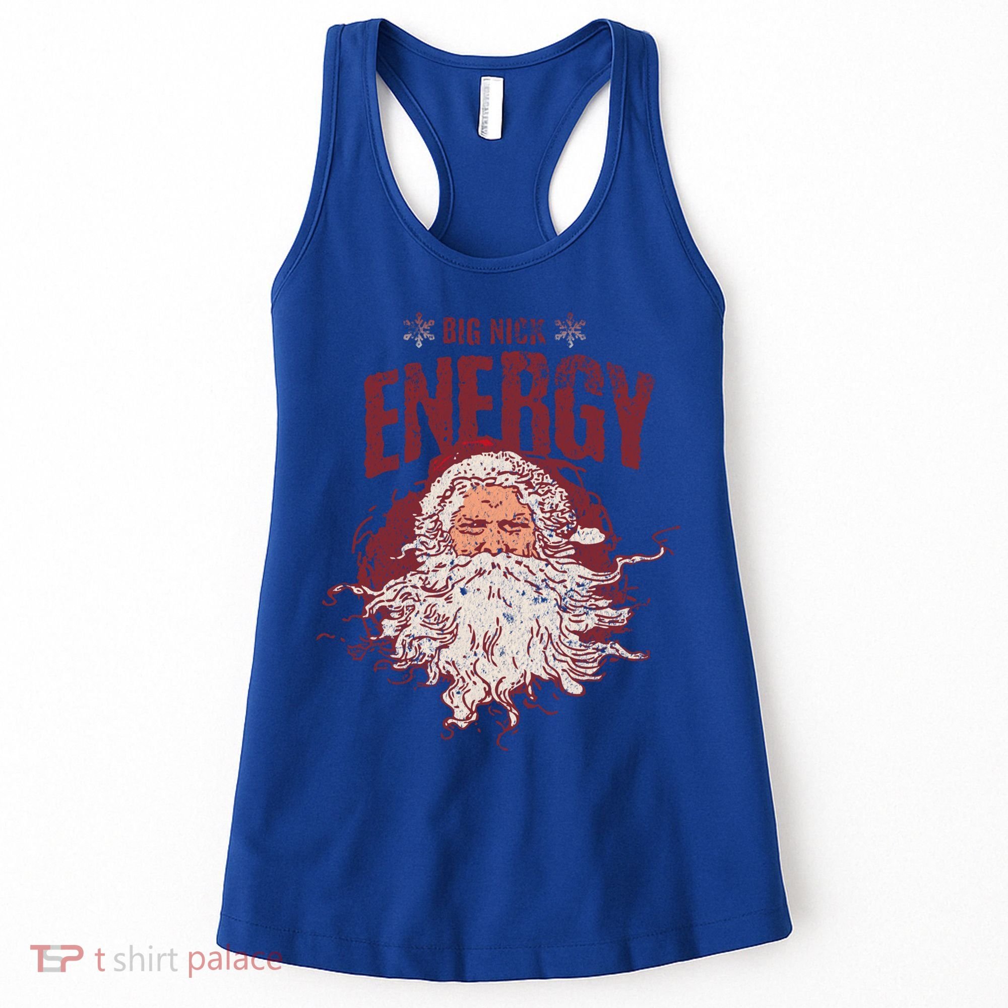 Big Nick Energy Merry Christmas Retro Funny Santa Adult Pun Gift Women's Tank Top