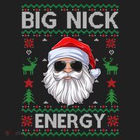 Big Nick Energy Santa Claus Ugly Christmas Sweater Gift Hat thumb 2
