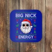 Big Nick Energy Santa Claus Ugly Christmas Sweater Gift Coaster thumb 0