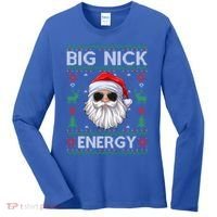 Big Nick Energy Santa Claus Ugly Christmas Sweater Gift Women's Long Sleeve Shirt thumb 0
