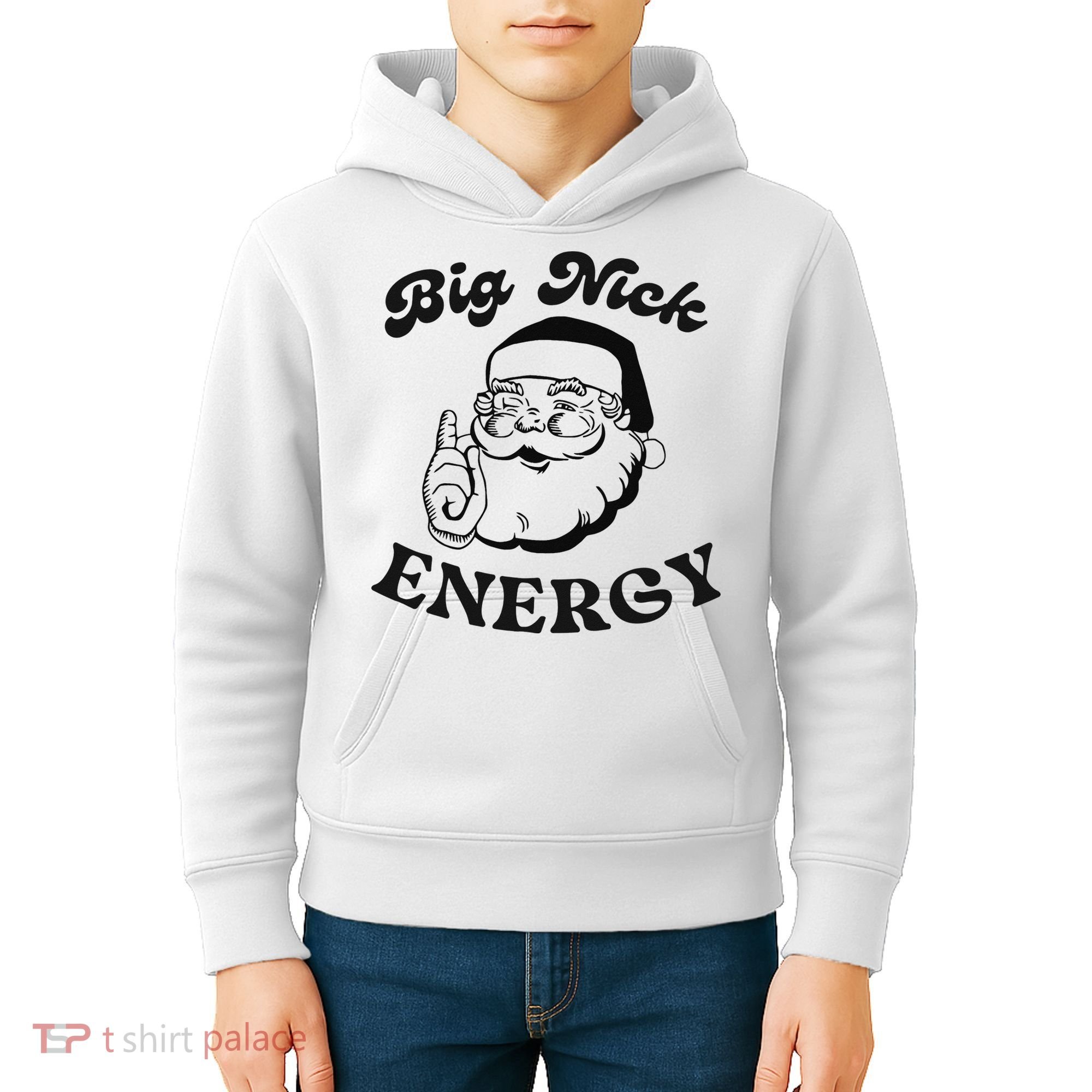 Big Nick Energy Santa Xmas Funny Christmas  Kids Hoodie