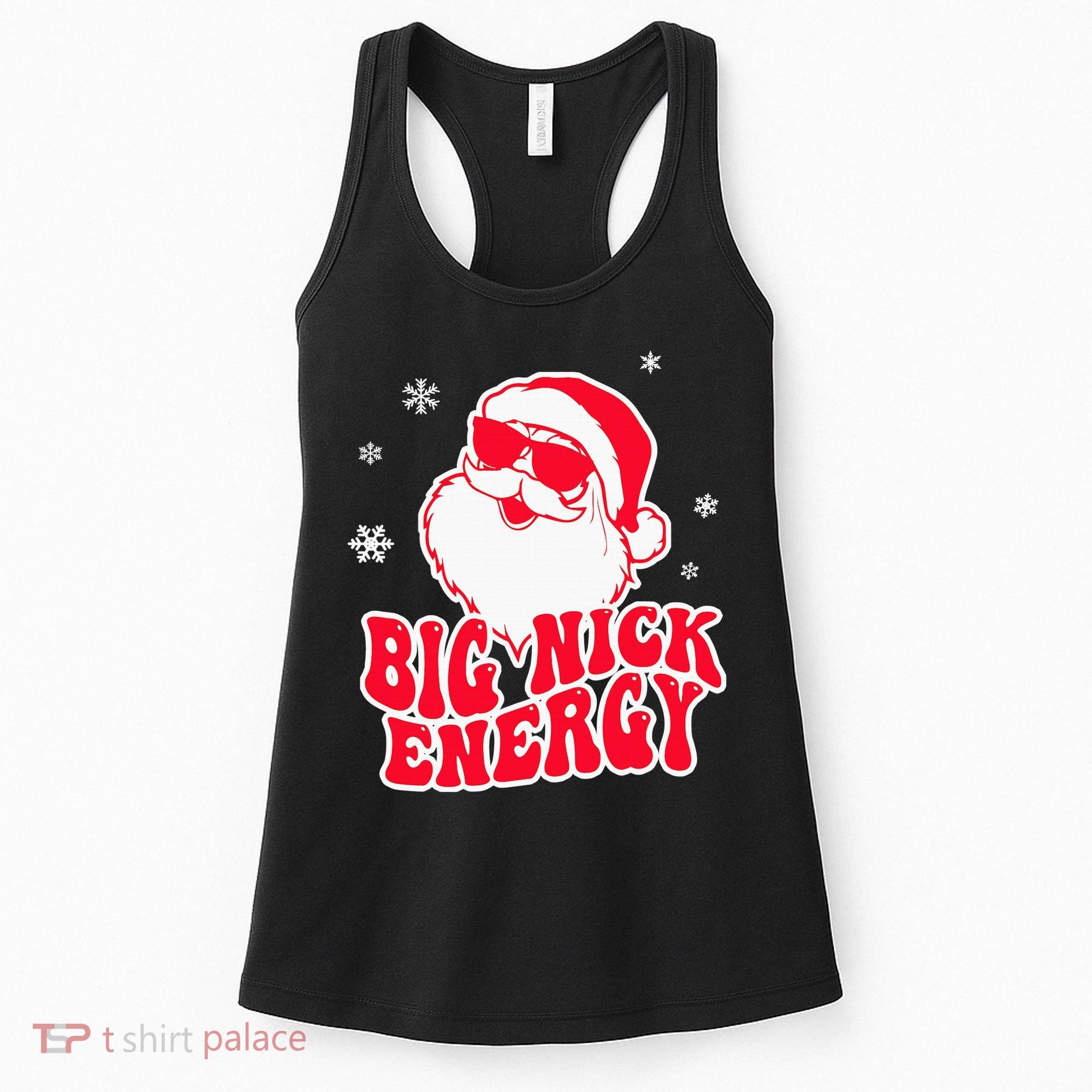 Big Nick Energy Shirt Christmas Reindeer Tshirt Cute Xmas Women's Tank Top