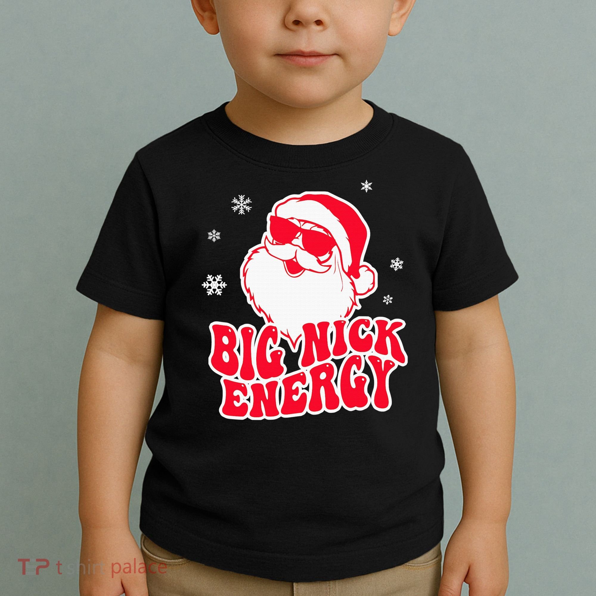 Big Nick Energy Shirt Christmas Reindeer Tshirt Cute Xmas Toddler T-Shirt