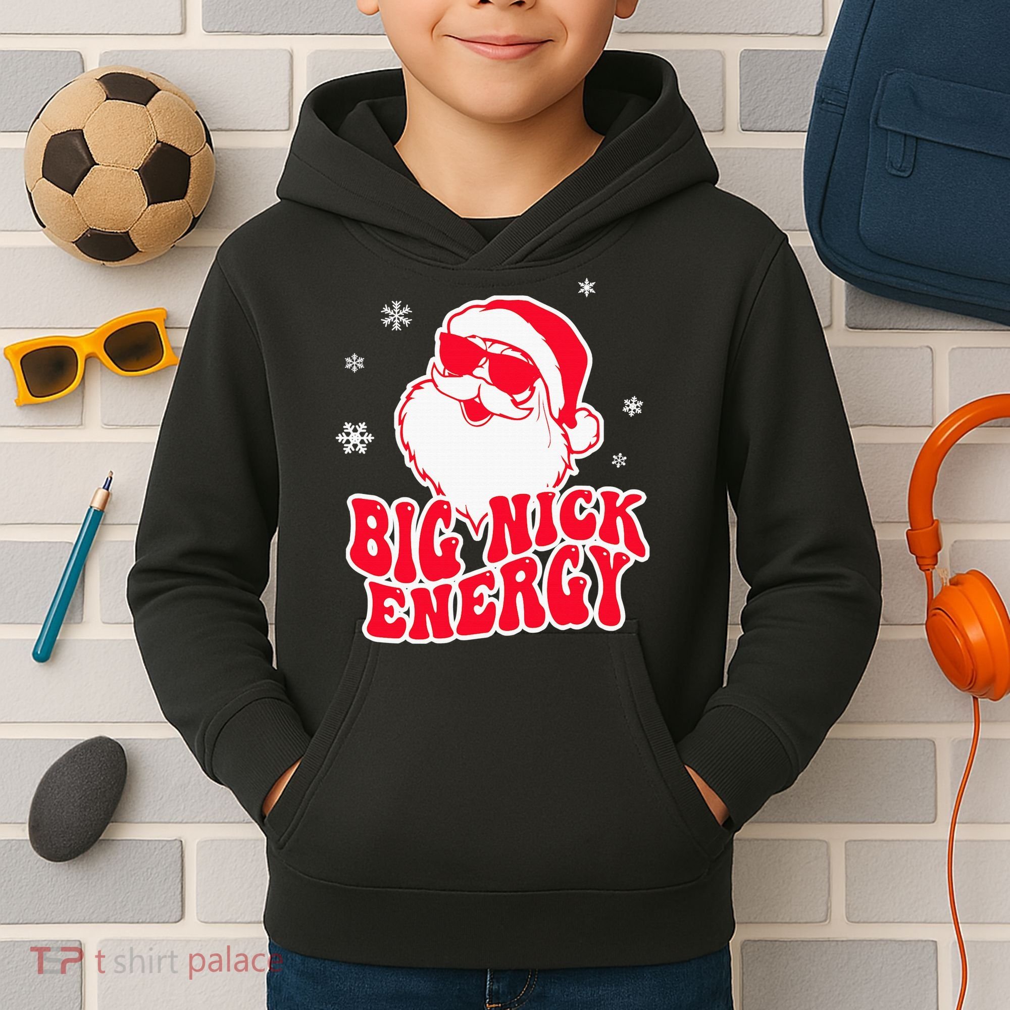 Big Nick Energy Shirt Christmas Reindeer Tshirt Cute Xmas Kids Hoodie