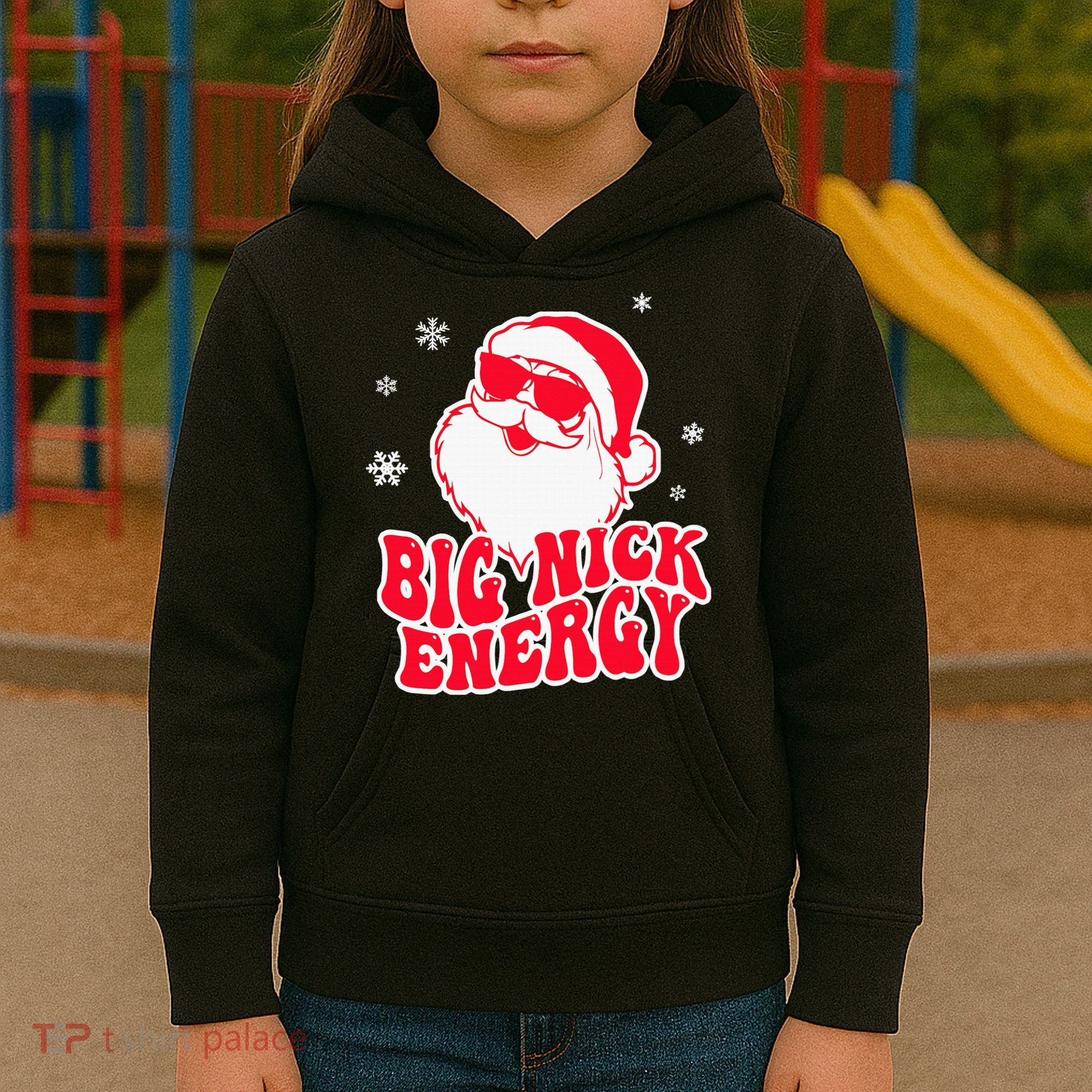 Big Nick Energy Shirt Christmas Reindeer Tshirt Cute Xmas Kids Hoodie
