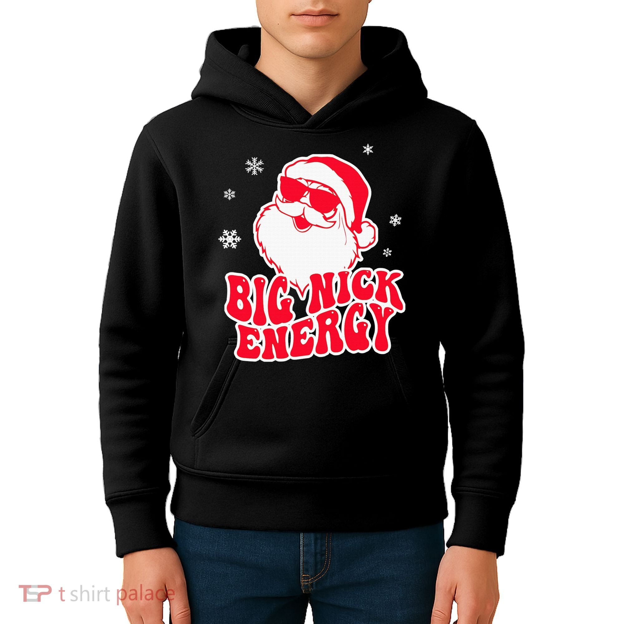 Big Nick Energy Shirt Christmas Reindeer Tshirt Cute Xmas Kids Hoodie