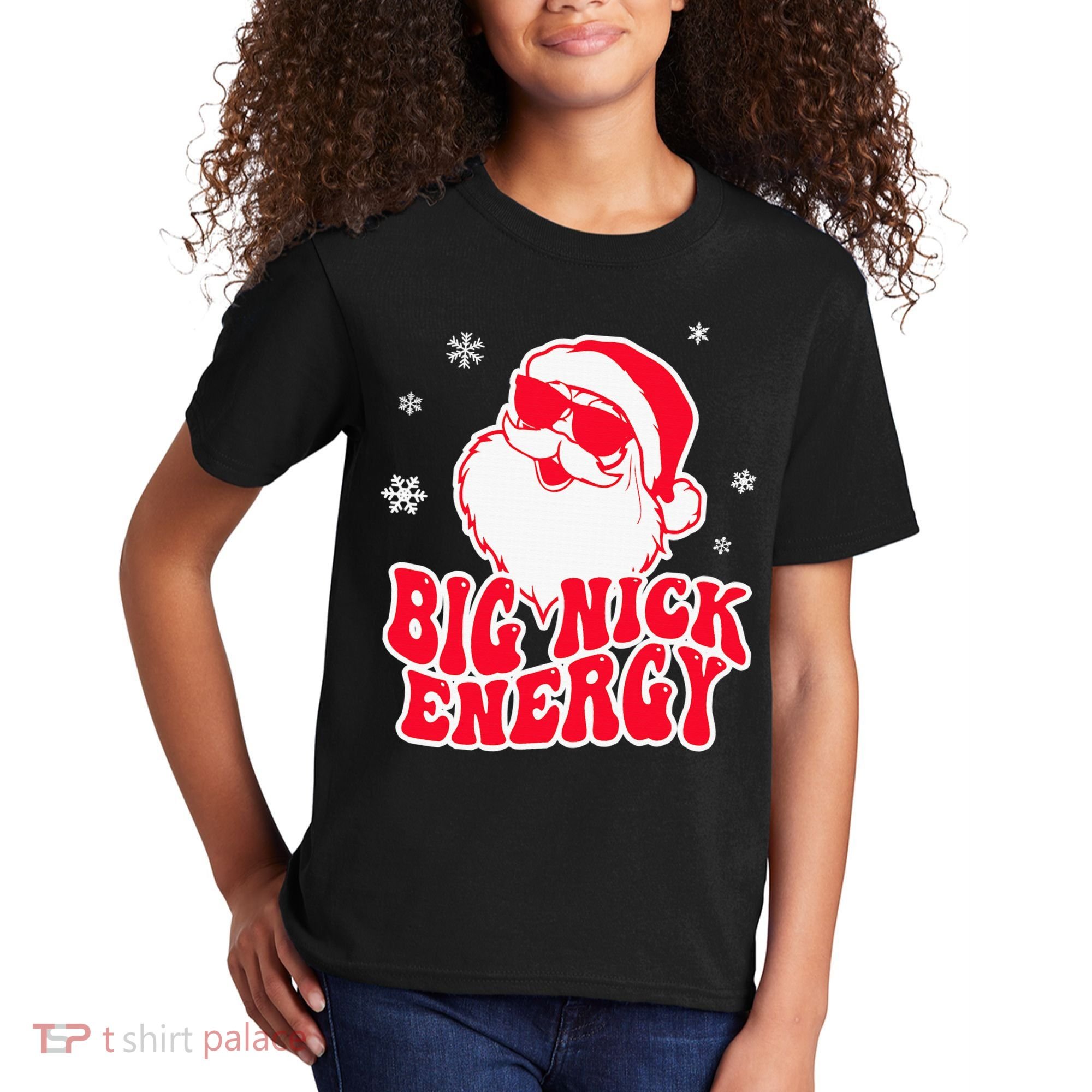 Big Nick Energy Shirt Christmas Reindeer Tshirt Cute Xmas Kids T-Shirt