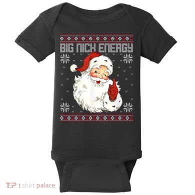 Big Nick Energy Santa Claus Holiday Baby Bodysuit