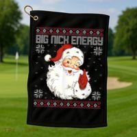 Big Nick Energy Santa Claus Holiday Golf Towel thumb 1