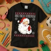 Big Nick Energy Santa Claus Holiday Kids T-Shirt thumb 3