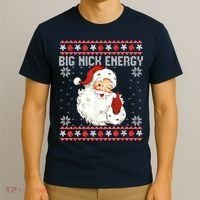 Big Nick Energy Santa Naughty Adult Ugly Christmas Sweater T-Shirt thumb 3