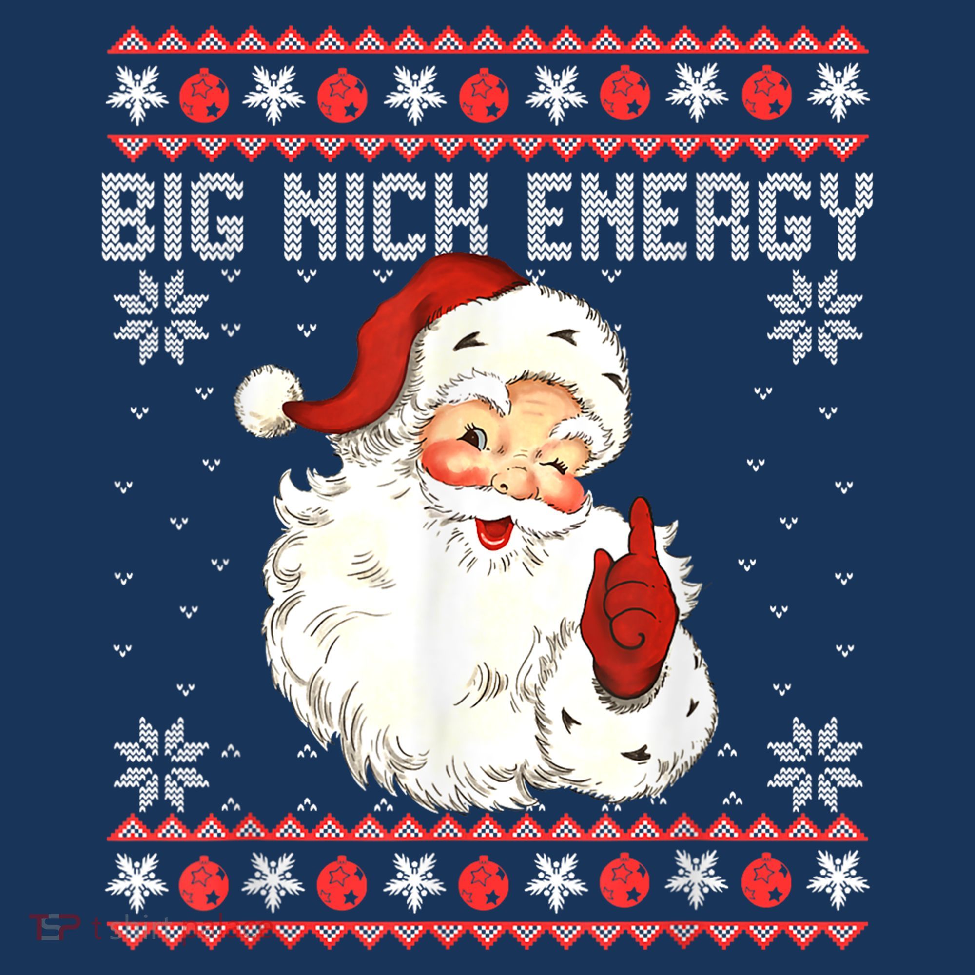Big Nick Energy Santa Naughty Adult Ugly Christmas Sweater Women's Tank Top