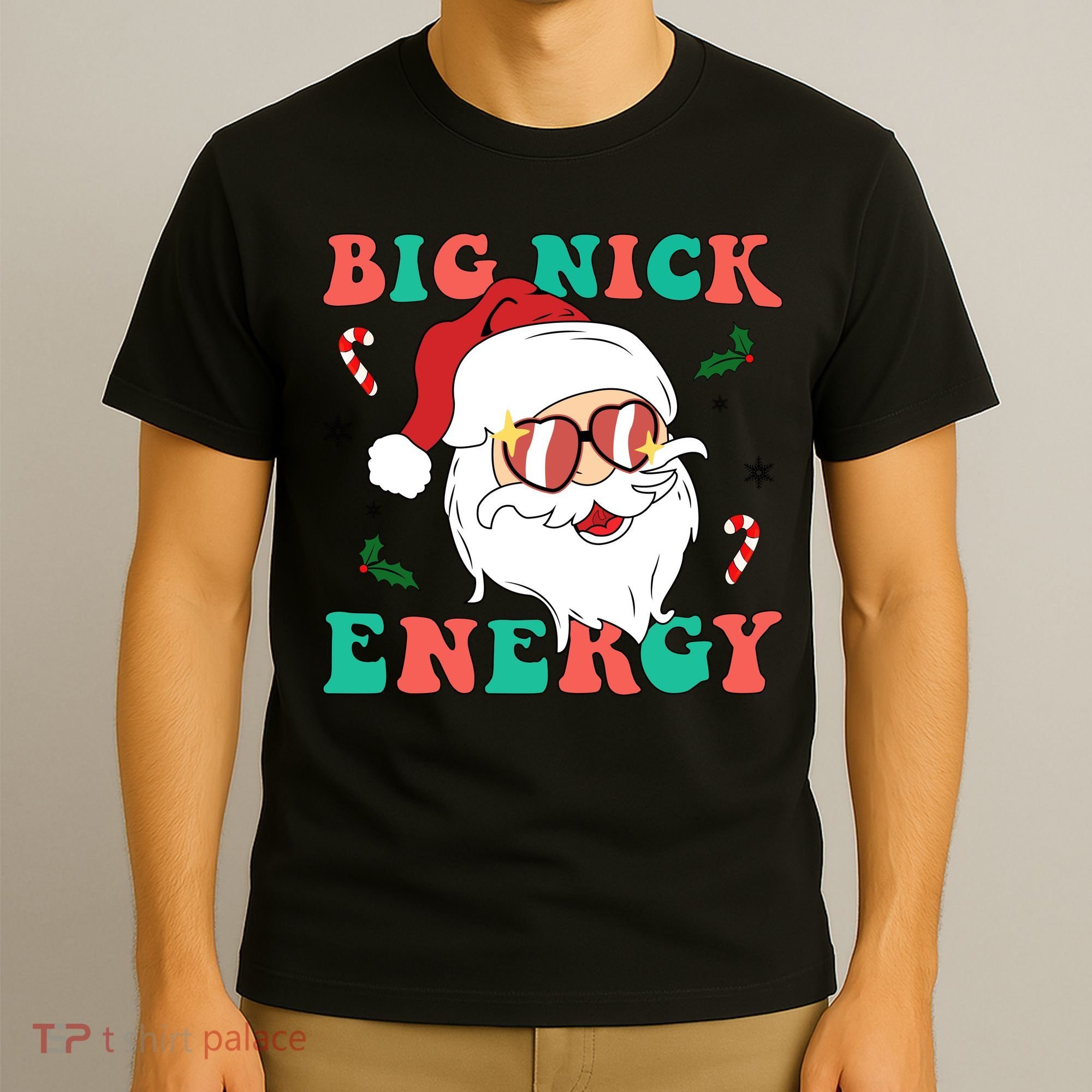 Big Nick Energy Santa Claus Funny Christmas T-Shirt