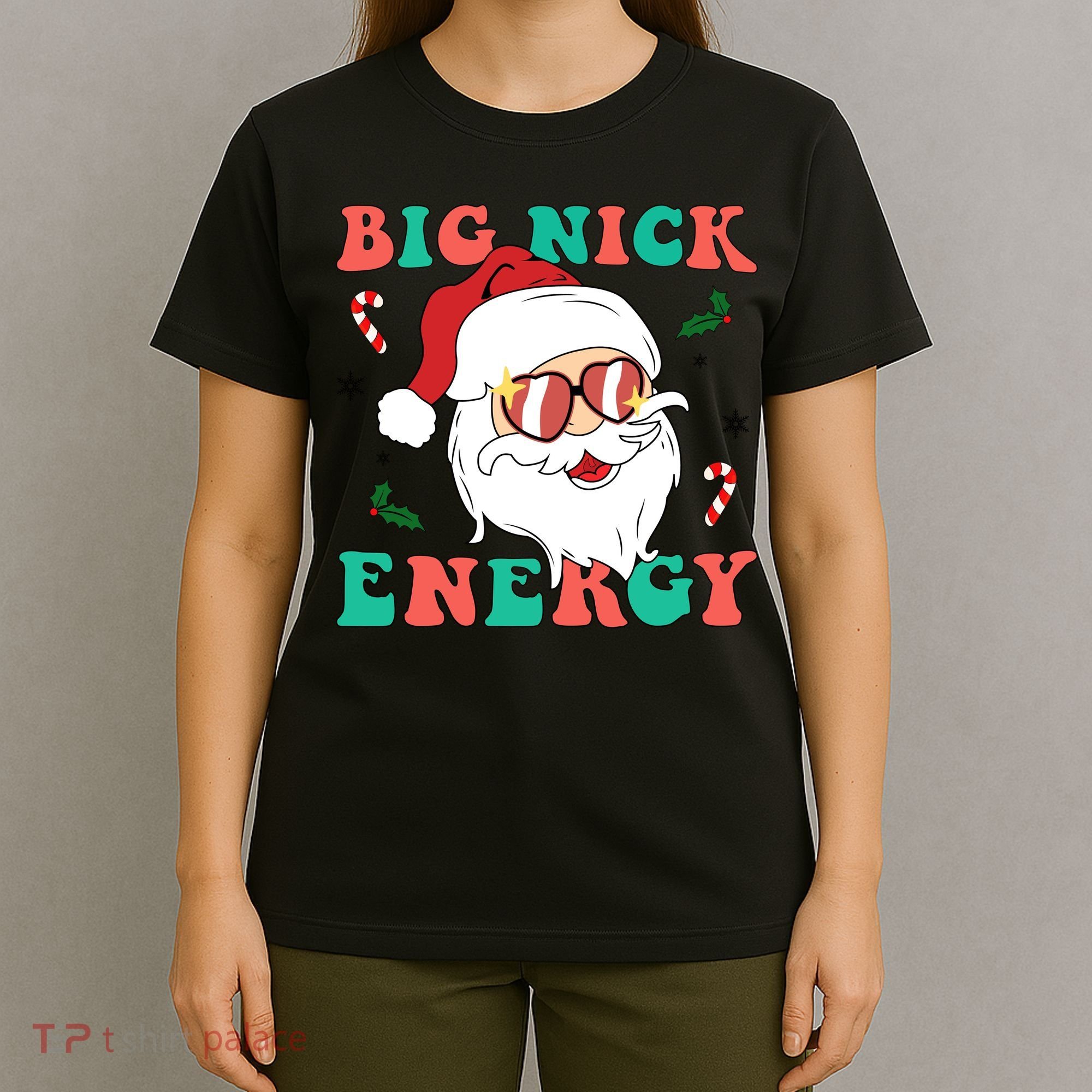 Big Nick Energy Santa Claus Funny Christmas T-Shirt