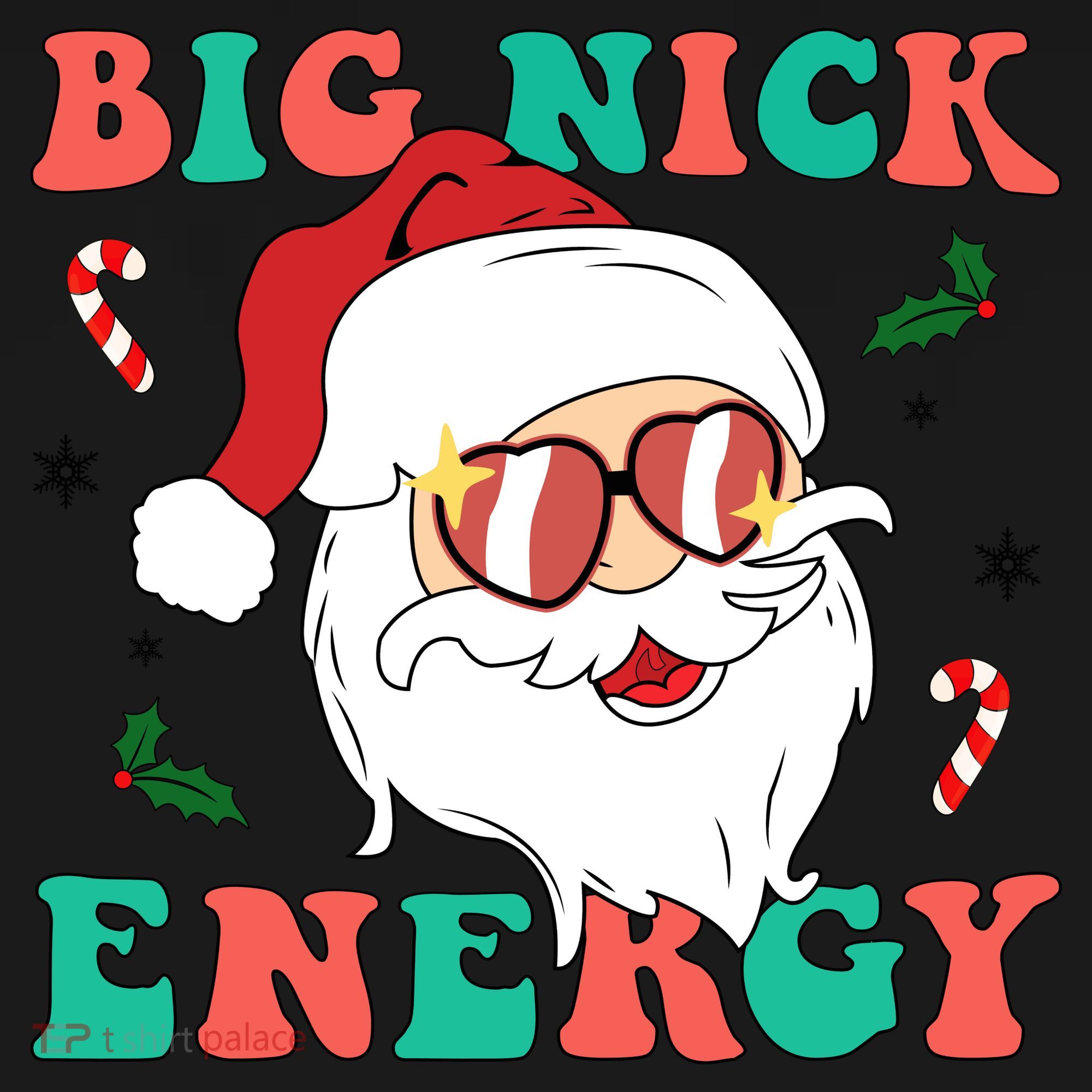Big Nick Energy Santa Claus Funny Christmas T-Shirt