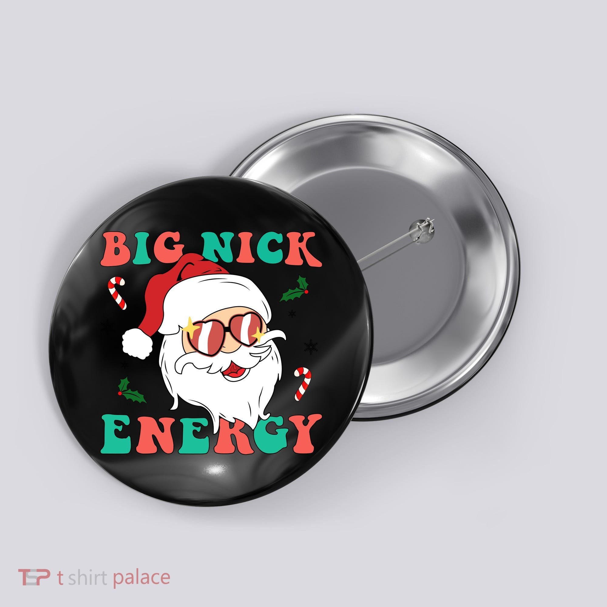 Big Nick Energy Santa Claus Funny Christmas Button