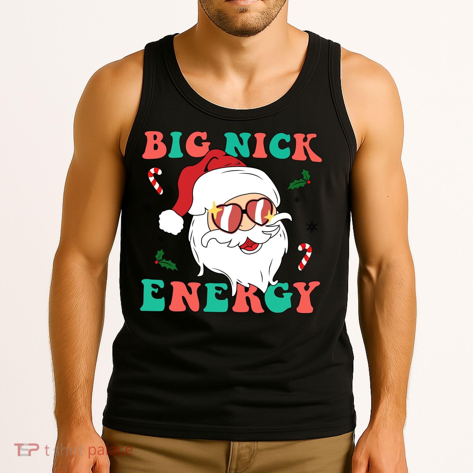 Big Nick Energy Santa Claus Funny Christmas Tank Top