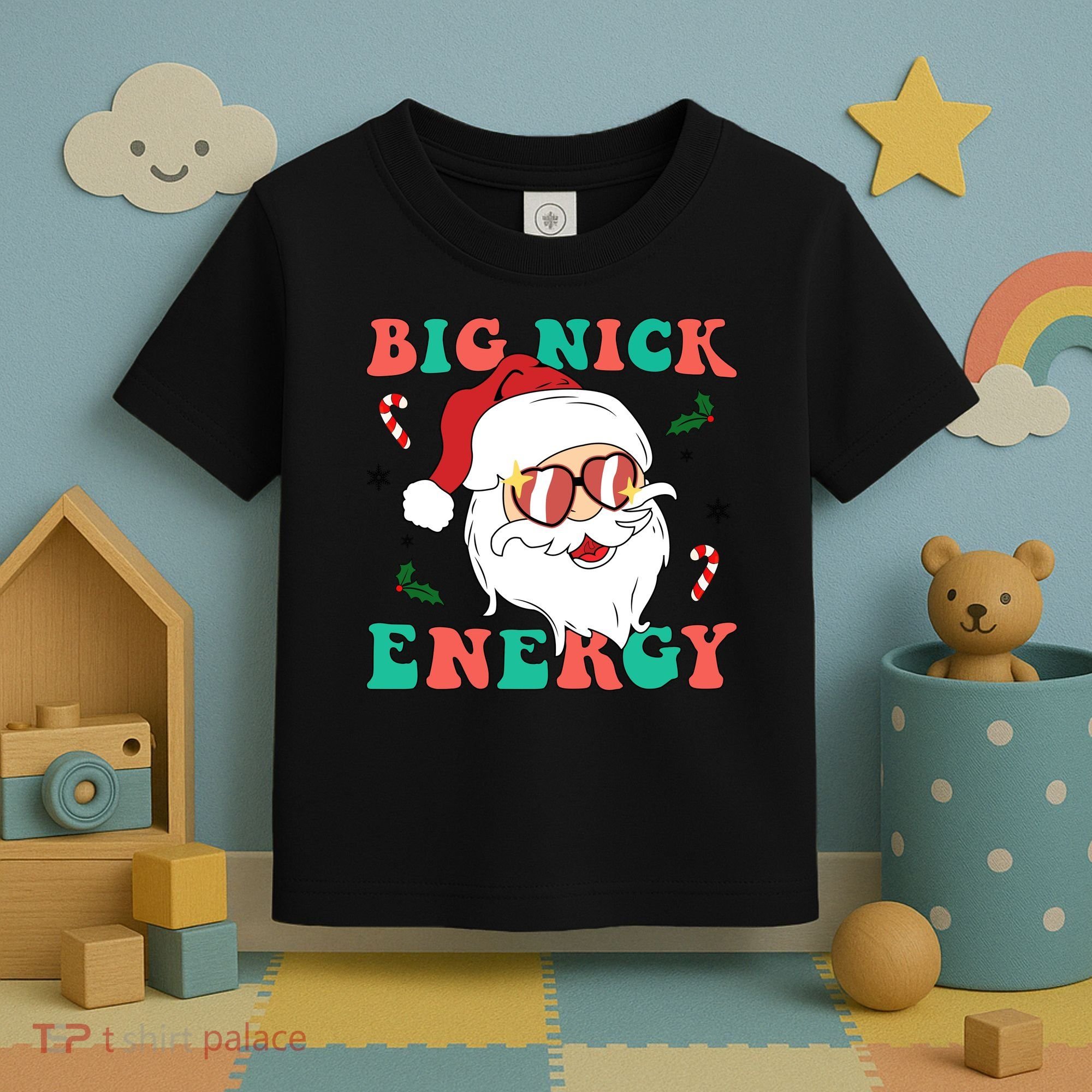 Big Nick Energy Santa Claus Funny Christmas Toddler T-Shirt