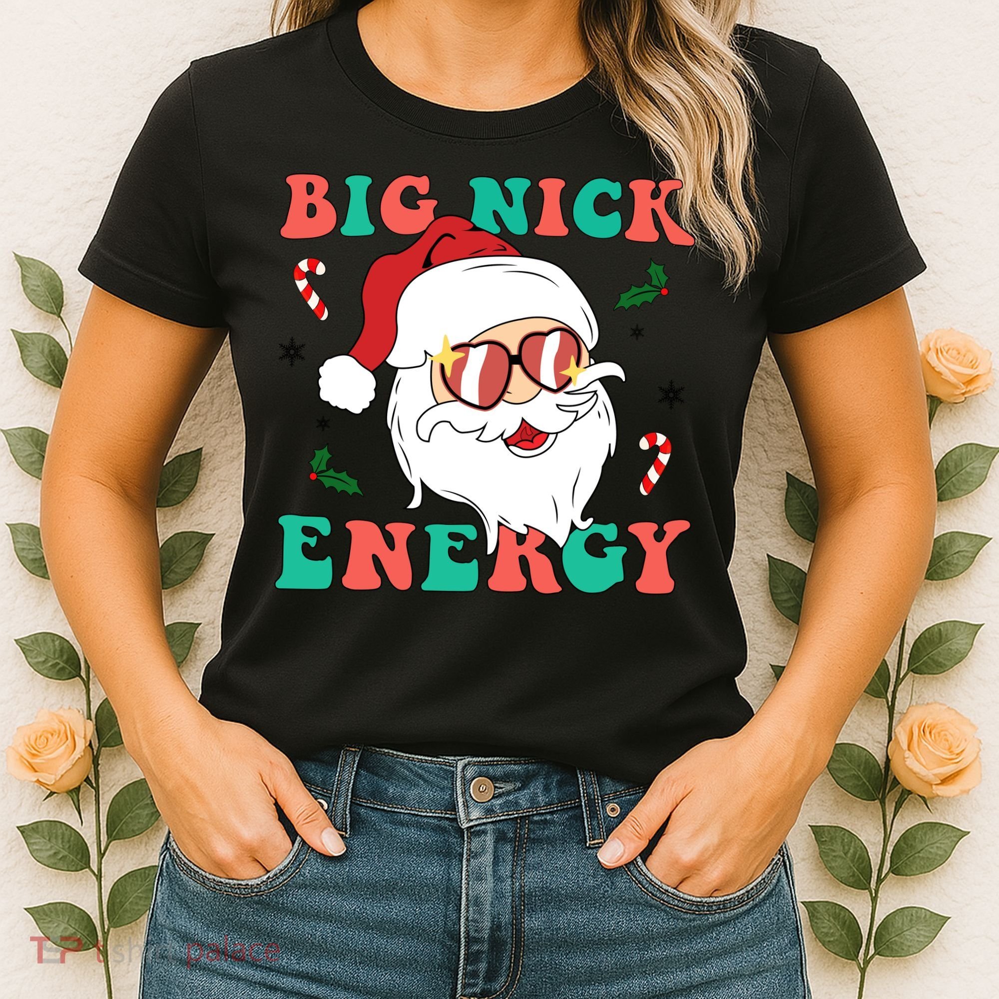 Big Nick Energy Santa Claus Funny Christmas Women's T-Shirt