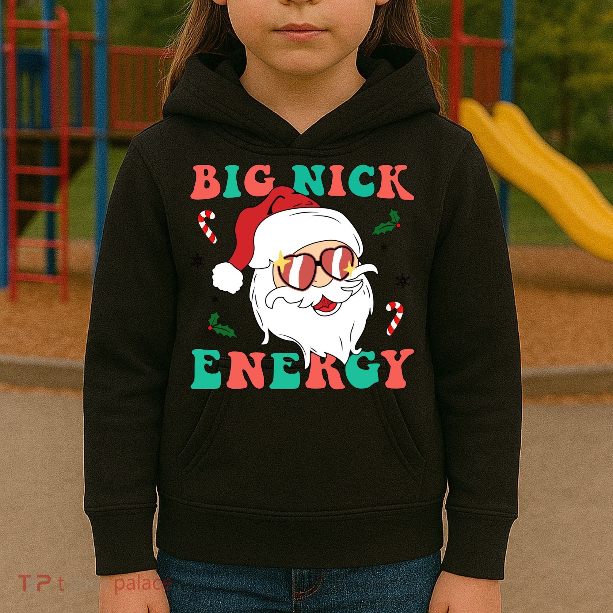 Big Nick Energy Santa Claus Funny Christmas Kids Hoodie