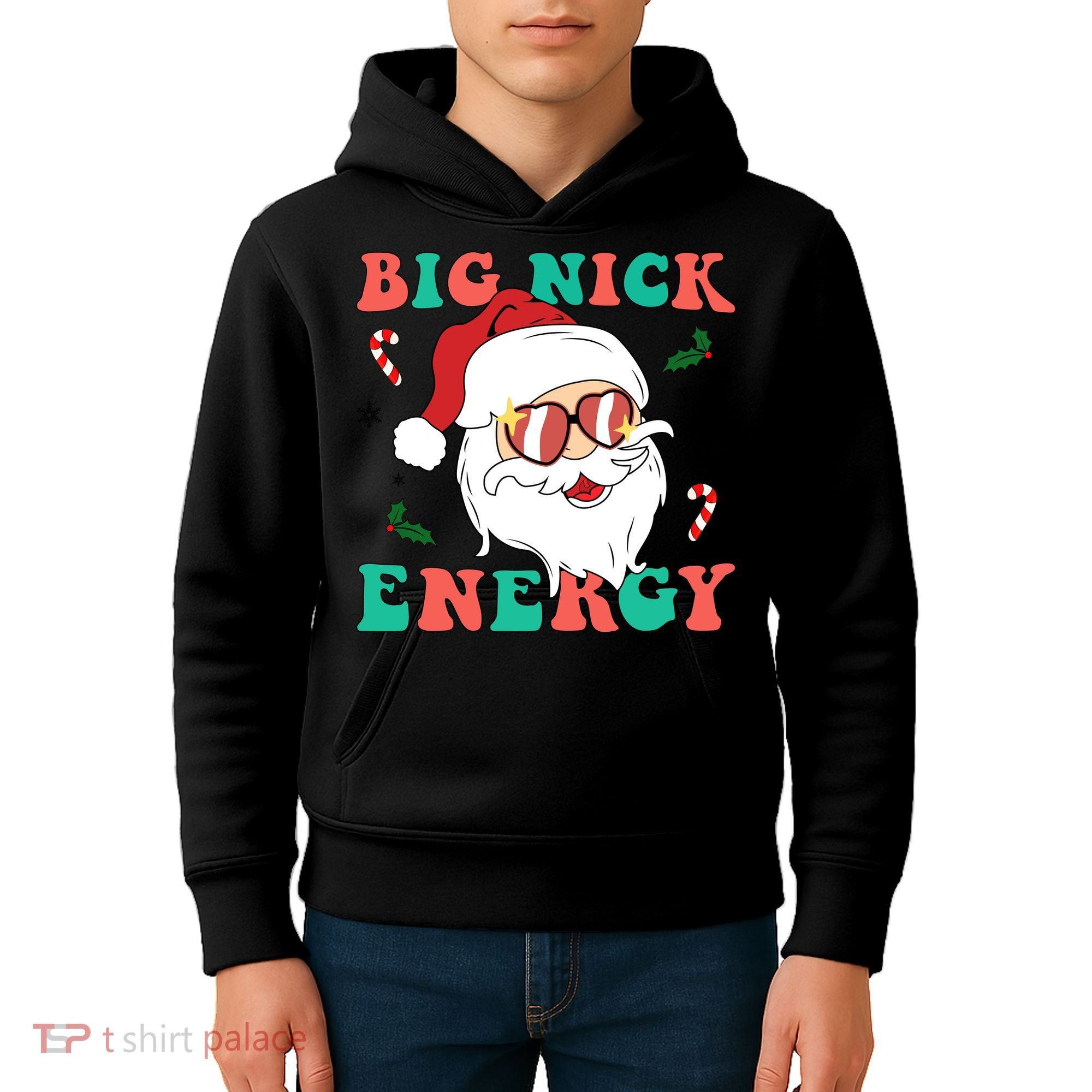 Big Nick Energy Santa Claus Funny Christmas Kids Hoodie
