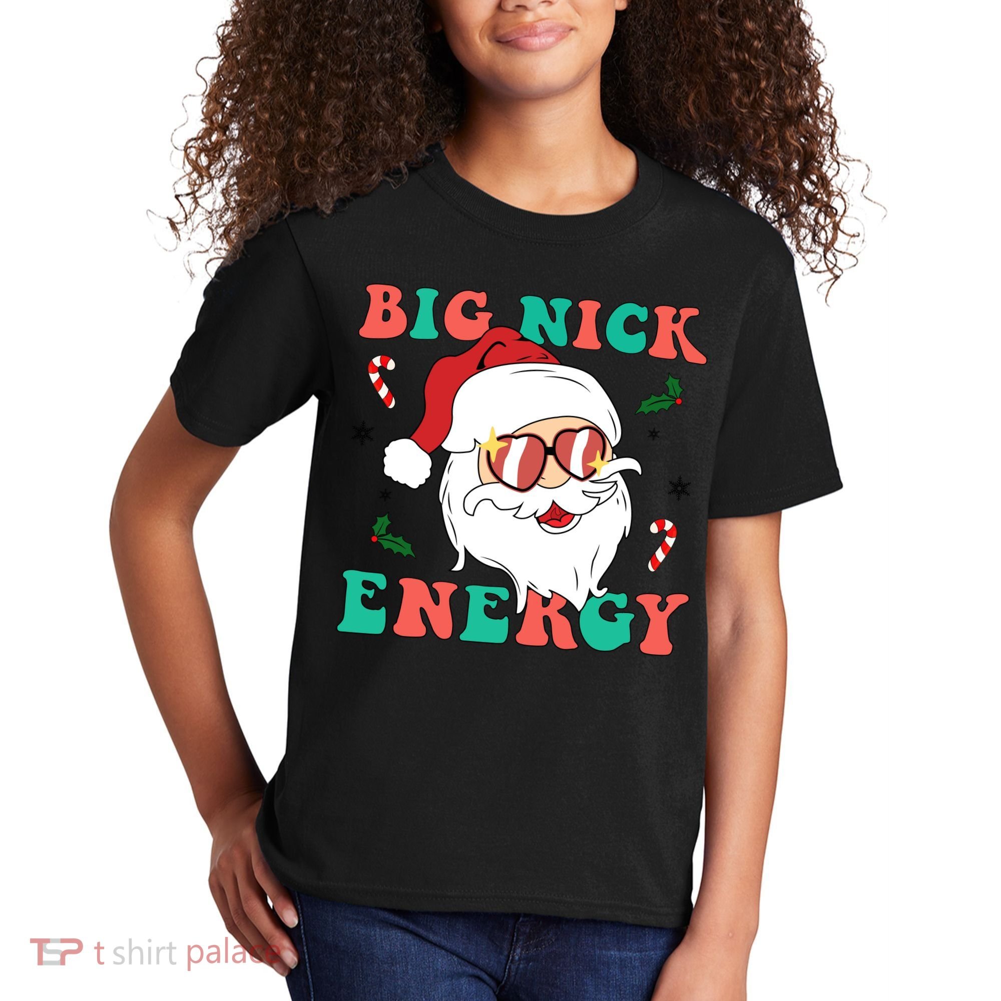 Big Nick Energy Santa Claus Funny Christmas Kids T-Shirt
