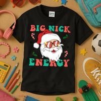 Big Nick Energy Santa Claus Funny Christmas Kids T-Shirt thumb 3