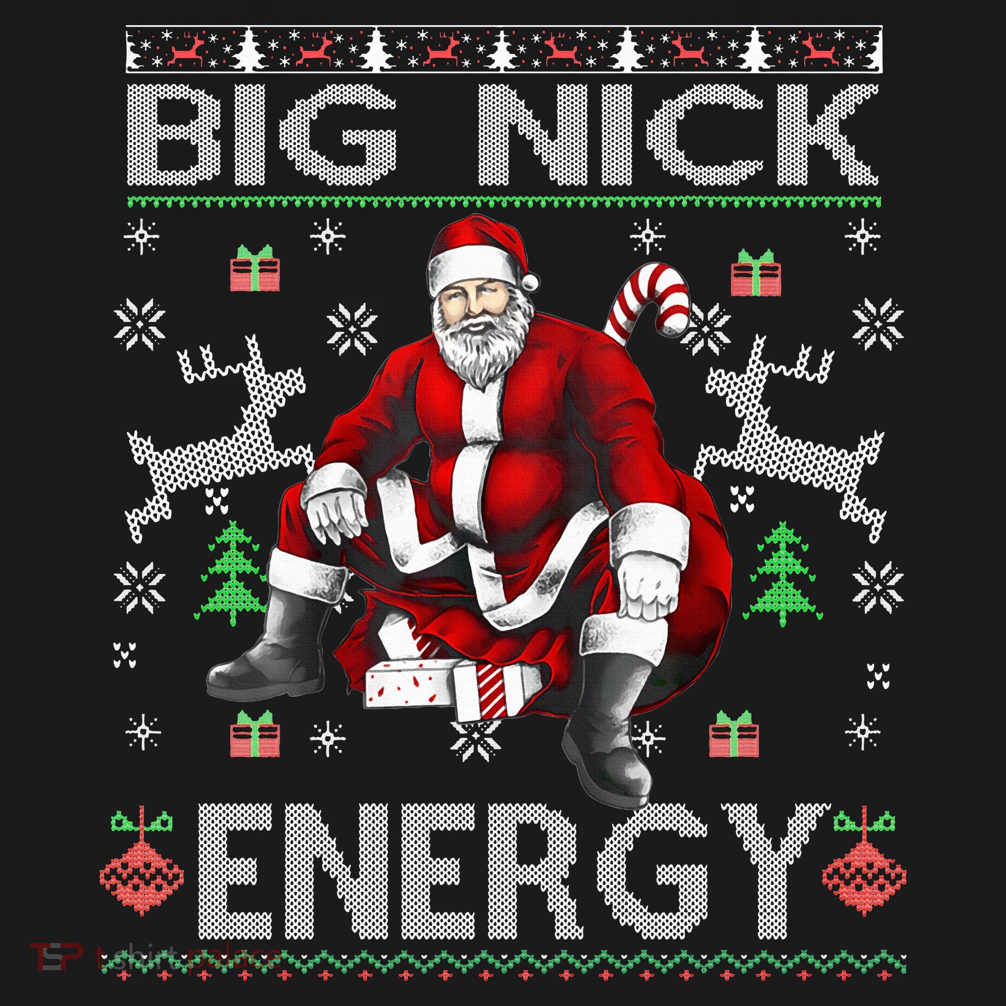 Big Nick Energy Santa Christmas Ugly Sweater Long Sleeve Shirt