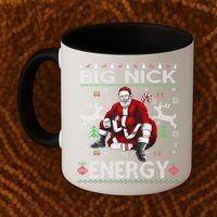Big Nick Energy Santa Christmas Ugly Sweater Coffee Mug thumb 2