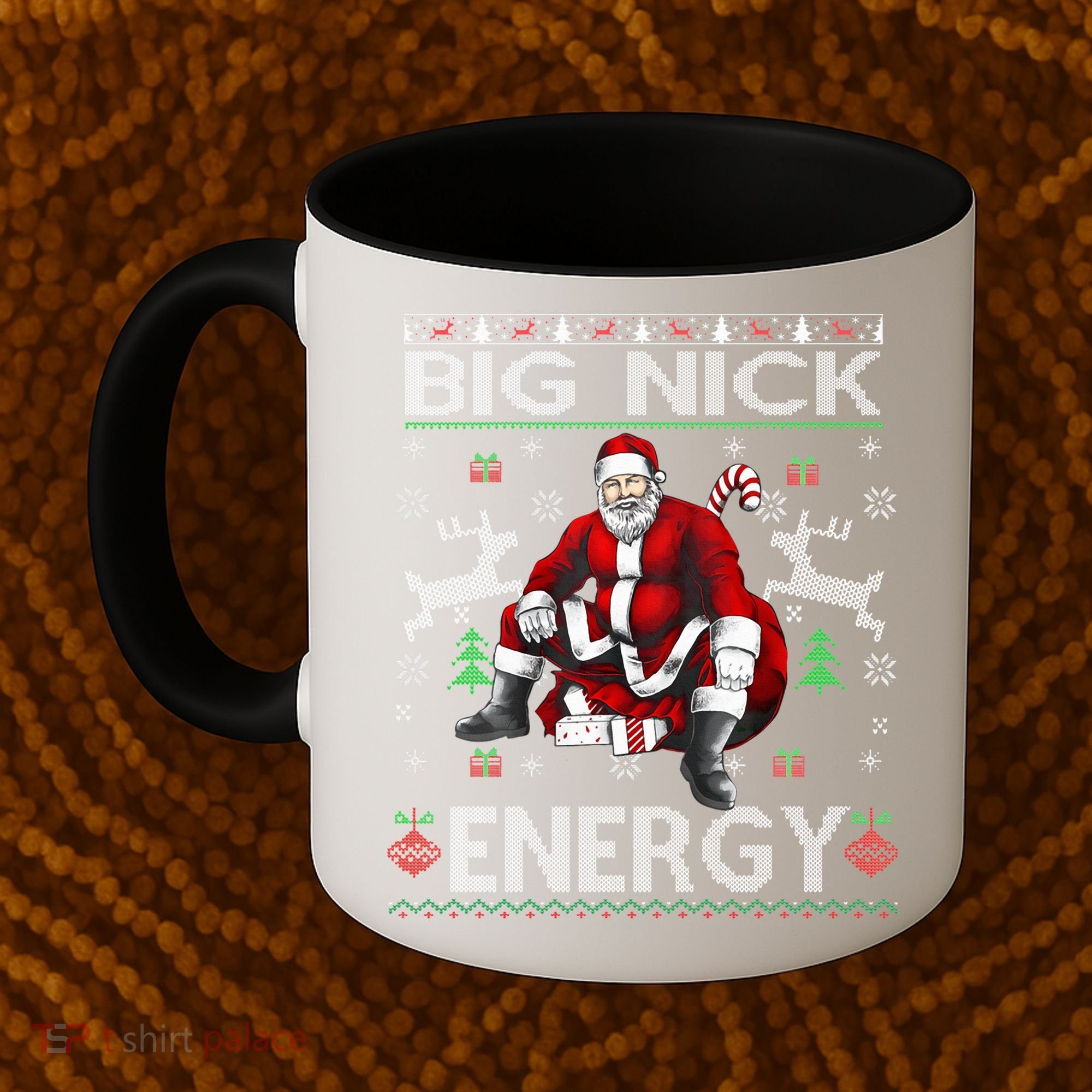 Big Nick Energy Santa Christmas Ugly Sweater Coffee Mug
