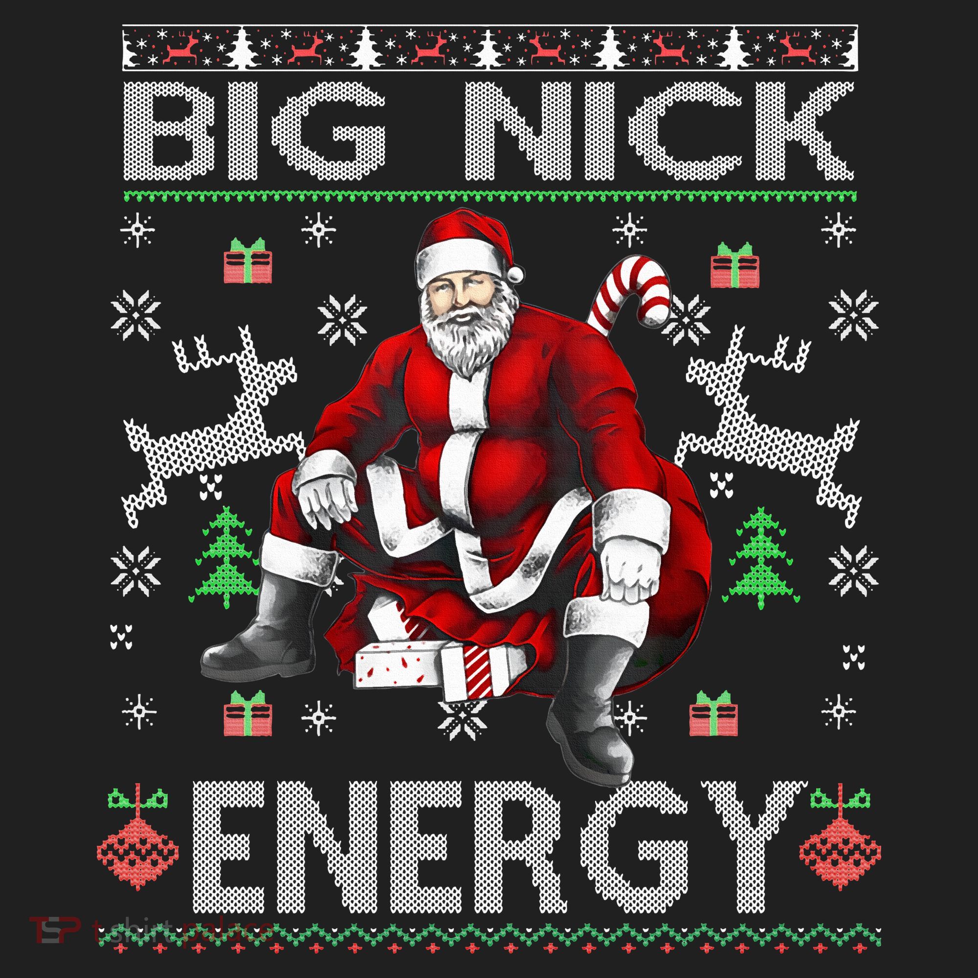 Big Nick Energy Santa Christmas Ugly Sweater Beanie