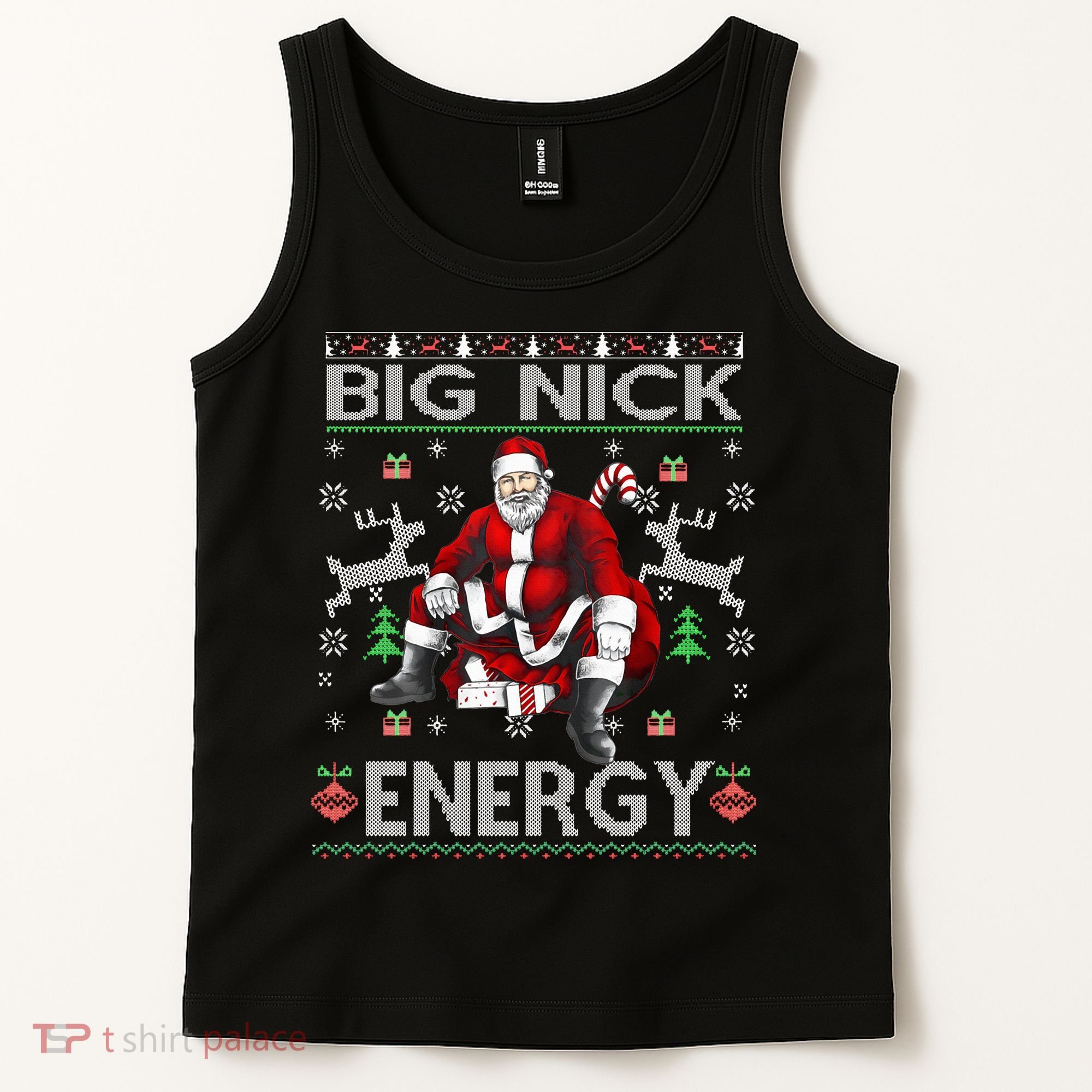 Big Nick Energy Santa Christmas Ugly Sweater Tank Top