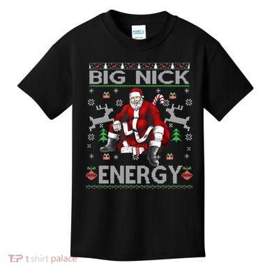 Big Nick Energy Santa Christmas Ugly Sweater Kids T-Shirt