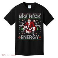 Big Nick Energy Santa Christmas Ugly Sweater Kids T-Shirt thumb 0