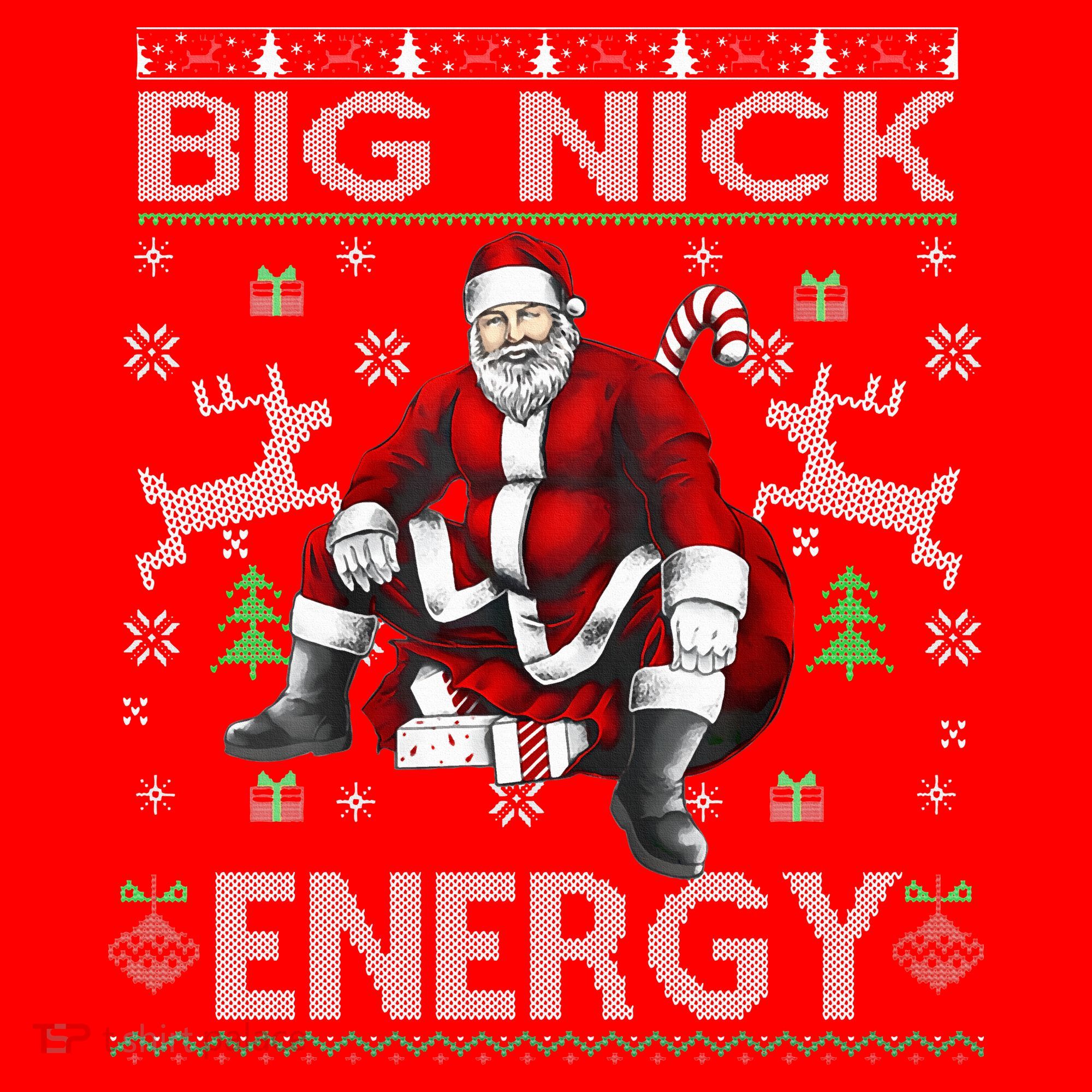 Big Nick Energy Santa Christmas Ugly Sweater Santa Hat