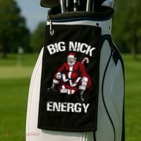 Big Nick Energy Funny Santa Christmas Golf Towel thumb 2